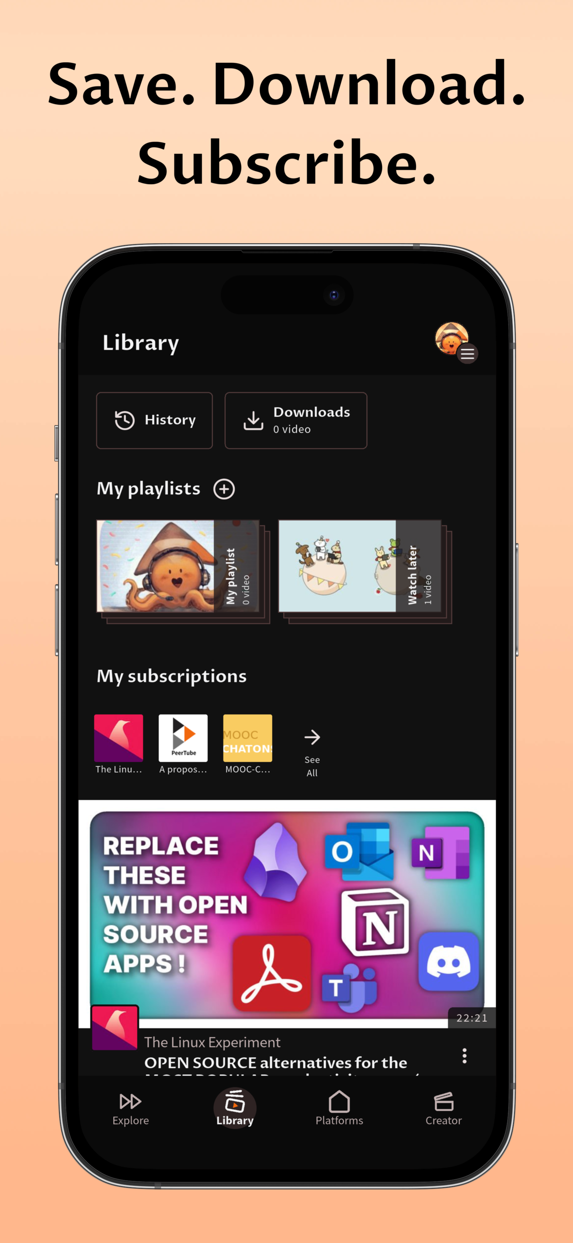 PeerTube iPhone screenshot 5